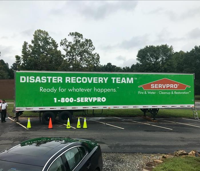 SERVPRO trailer in the parking lot of an Atlanta business