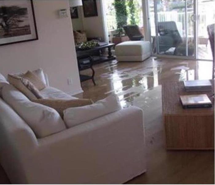 Water all over a living room flor