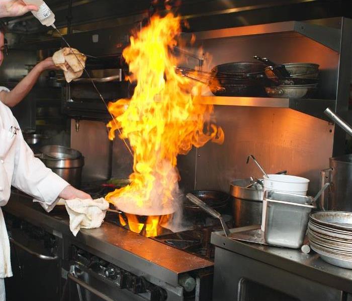 Commercial Kitchen Grease Fire while frying food